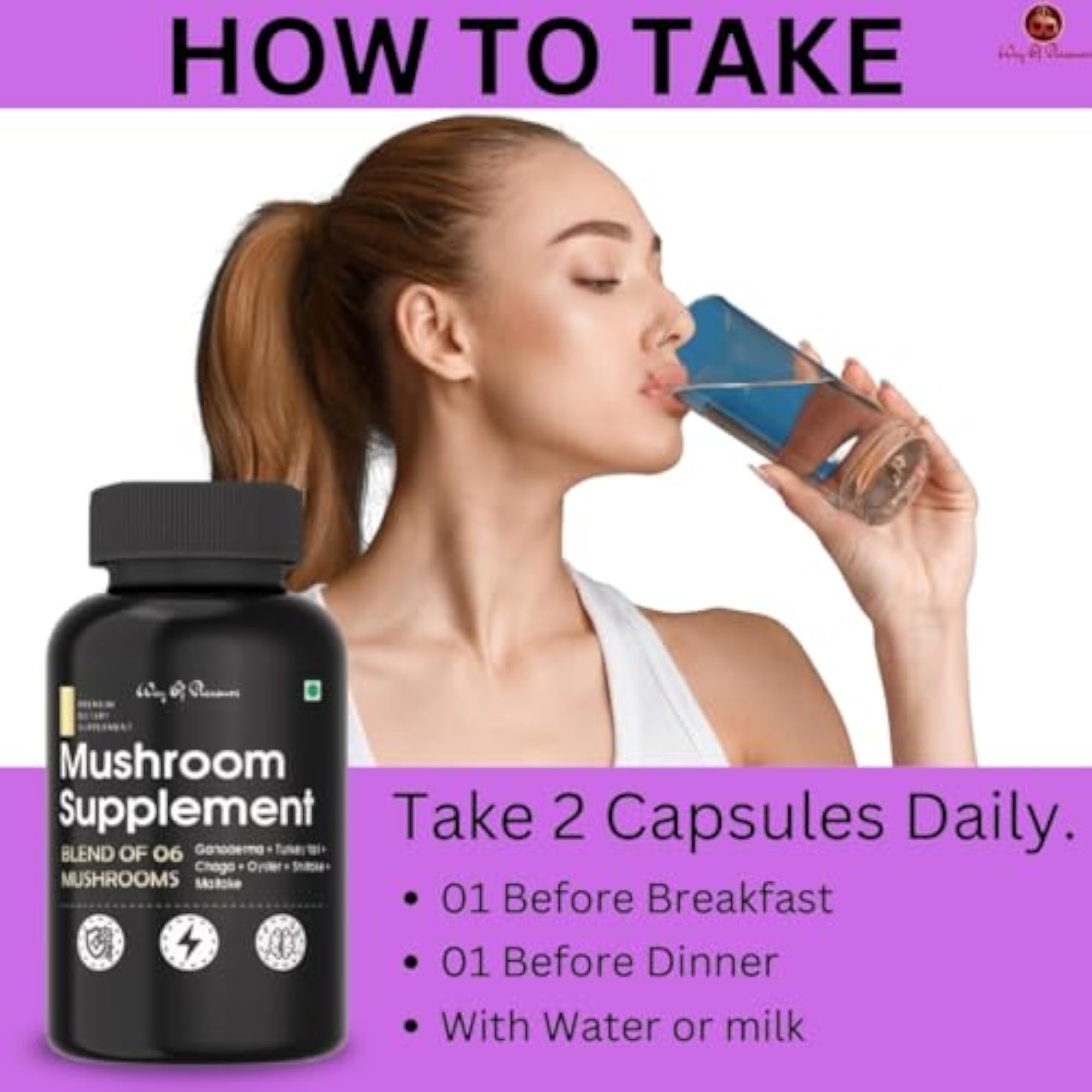 Mushroom Complex Capsules for Immunity, Energy, and Brain Function